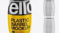 8297+ 130L Plastic Barrel PSD Mockup Halfside View Modern Photoshop Resource