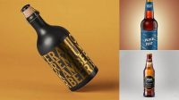 8298+ Amber Bottle With Dark Beer PSD Mockup Free Design Resource