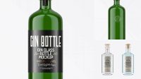 8298+ Green Glass Gin Bottle PSD Mockup Exclusive Editable PSD File