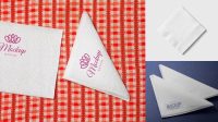 8298+ Napkins PSD Mockup Top View Modern Photoshop Resource