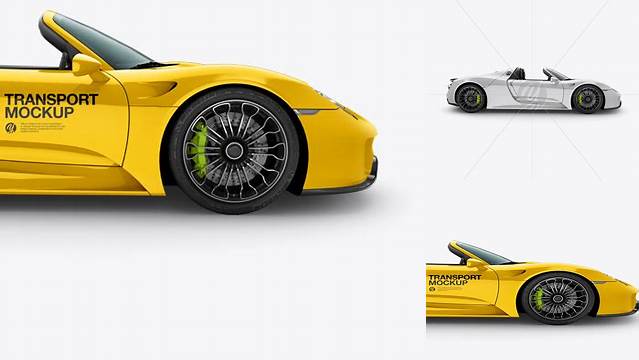 8299+ Porsche 918 Spyder PSD Mockup Side view Versatile PSD Mockup File