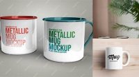 8301+ Metallic Mug with Cap PSD Mockup Front View Download Premium Free PSD