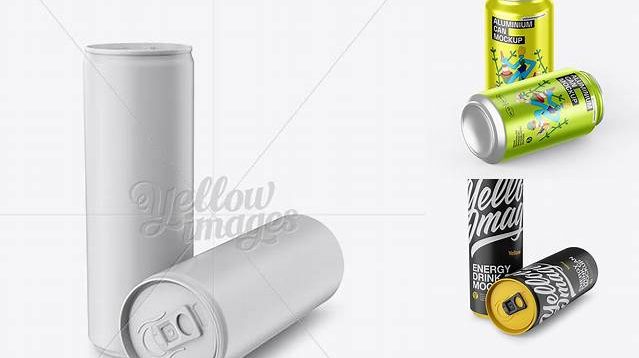 8301+ Two 250ml Matte Aluminium Cans PSD Mockup High-Quality PSD Files