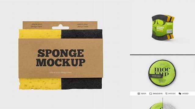 8305+ Sponge PSD Mockup Front View Fully Editable Photoshop PSD Free Download