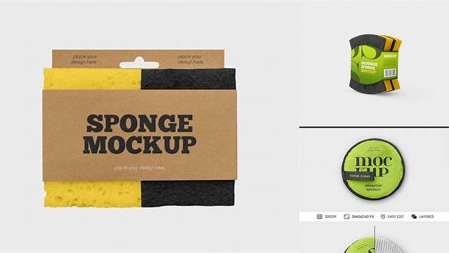 8305+ Sponge PSD Mockup Front View Fully Editable Photoshop PSD Free Download