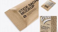 8307+ Kraft Sachet PSD Mockup Half Side View Exclusive Layered PSD Mockup