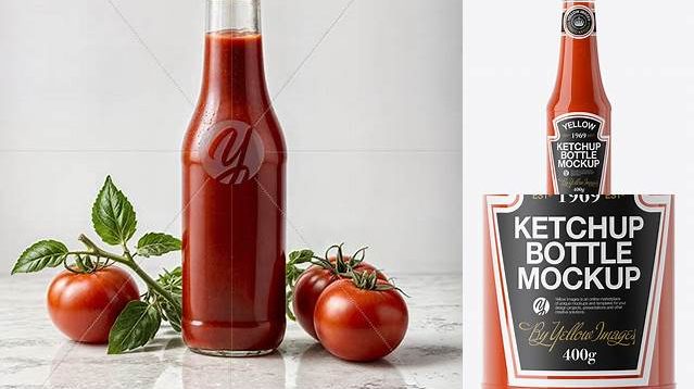 8309+ Clear Glass Tomato Ketchup Bottle PSD Mockup Exclusive Free Creative Resource