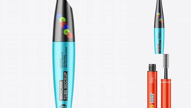 8309+ Matte Metallic Mascara Tube PSD Mockup Exclusive and Stylish Design PSD