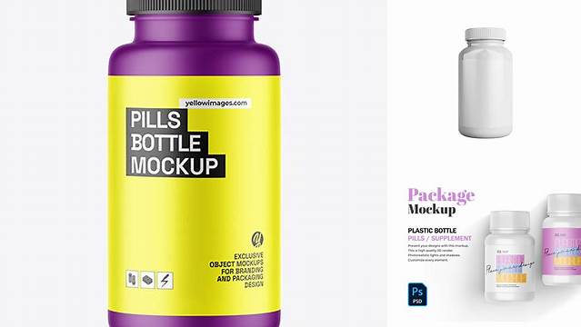 8309+ Matte Plastic Pills Bottle PSD Mockup Front View Exclusive Free Creative Resource