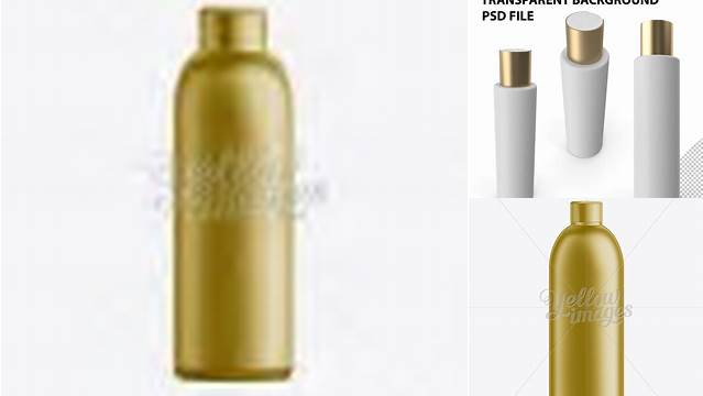 8313+ Gold Plastic Cosmetic Bottle with Cap 150 ml Free Professional PSD Download