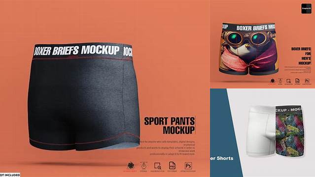 8313+ Men's Boxer Briefs PSD Mockup Back View Premium Free Graphic Resource