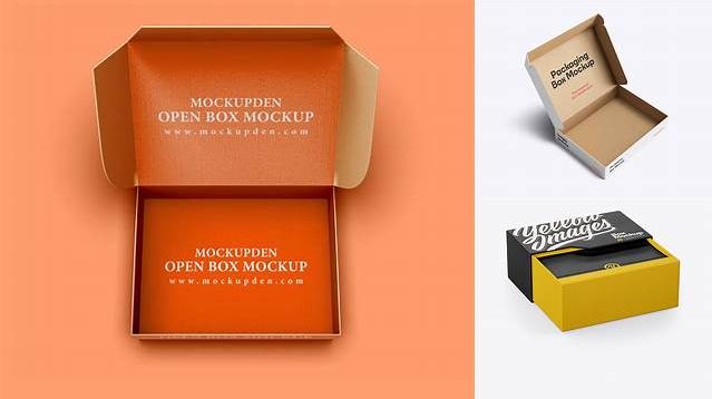 8314+ Opened Matte Box PSD Mockup Front View Exclusive and Stylish Design PSD