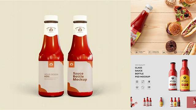 8315+ Clear Plastic Bottle With Chili Sauce PSD Mockup Free Mockup Templates