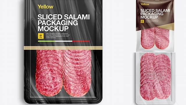 8315+ Plastic Tray with Sliced Winter Salami PSD Mockup Exclusive Free Creative Mockup File