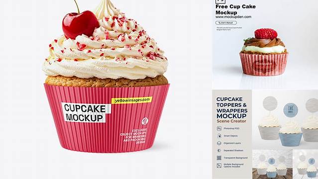 8316+ Cupcake Wrapper Mockup Hight Resolution