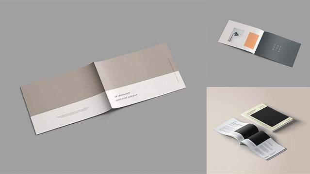 8318+ A4 Landscape Booklet Mockup Free Editable Photoshop Template