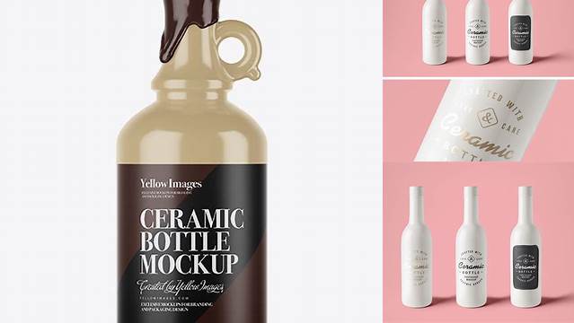 8318+ Ceramic Bottle With Wax Top PSD Mockup Premium Free Graphic Resource