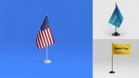 832+ Glossy Desk Flag PSD Mockup Fully Layered PSD Freebie