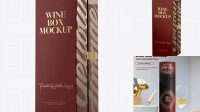 832+ Stand Up Wine Box PSD Mockup Half Side View Creative High-Resolution PSD Freebie