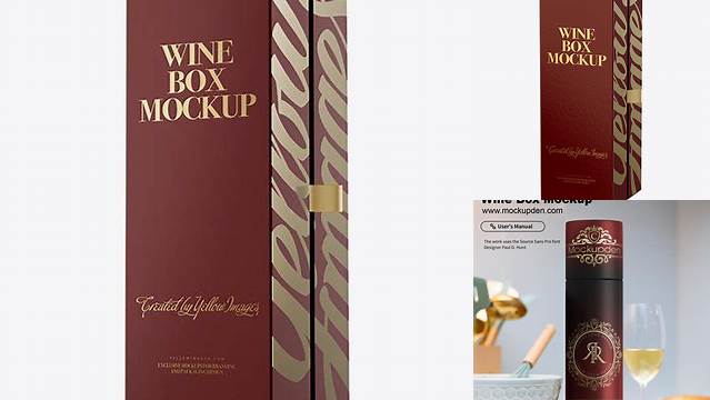 832+ Stand Up Wine Box PSD Mockup Half Side View Creative High-Resolution PSD Freebie