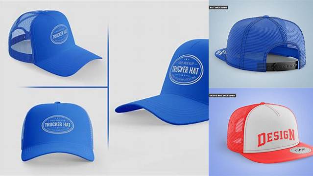 8320+ Snapback Trucker Cap PSD Mockup Left Side View Modern Free PSD Template