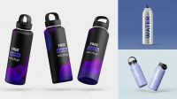 8321+ Metallic Wide-Mouth Water Bottle PSD Mockup Creative Design PSD Free Download