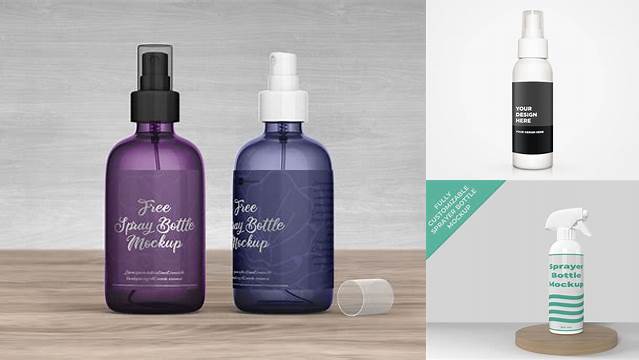 8329+ 50ml Plastic Sprayer Bottle PSD Mockup High-Quality PSD Files