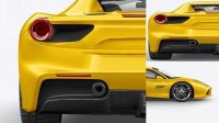 8329+ Ferrari 488 PSD Mockup Back view High-Resolution Editable PSD