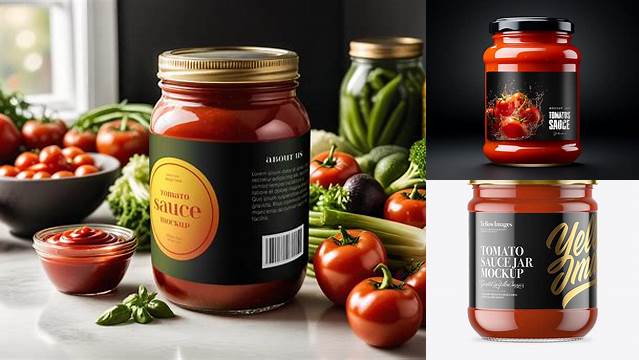 8333+ Clear Glass Tomato Sauce Jar PSD Mockup Photoshop PSD Free for Designers