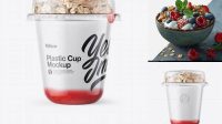 8335+ Cup with Strawberry Yogurt and Muesli PSD Mockup Fully Editable Photoshop PSD Free Download