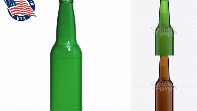 8336+ 275ml Longneck Green Bottle PSD Mockup Elegant PSD Mockup