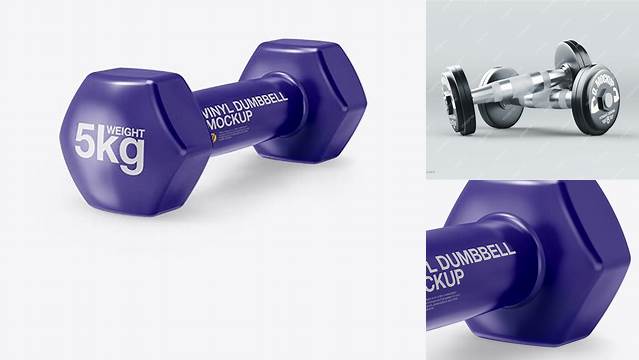 834+ Glossy Dumbbell PSD Mockup Half Side View Unique and Creative Free PSD File