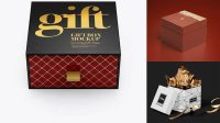 834+ Glossy Gift Box PSD Mockup High-Angle Shot Versatile Mockup for Designers