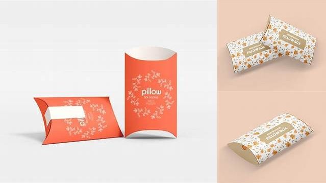 8342+ Paper Pillow Box PSD Mockup Half Side View High-Resolution PSD Download