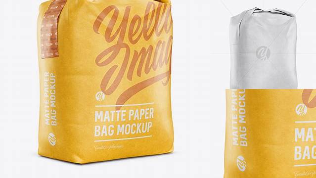 8344+ 1 kg Matte Paper Bag PSD Mockup Halfside View Download Free Editable PSD Template