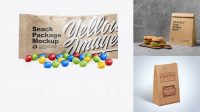 8346+ Kraft Snack Bag PSD Mockup Front View Download Exclusive PSD Mockups