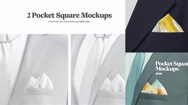 8351+ Pocket Square Mockup Smart PNG Image