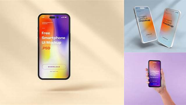 8352+ Smart Phone PSD Mockup Front View Free Photoshop Mockup Design