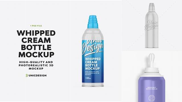 8352+ Whipped Cream Bottle PSD Mockup Creative Digital PSD Download