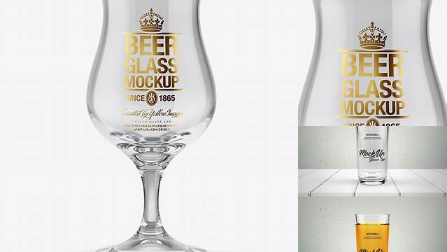 8357+ Empty Tulip Glass PSD Mockup Custom PSD Mockup Template