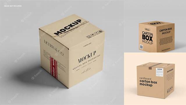 8357+ Matte Square Carton Box PSD Mockup Half Side View Elegant and Stylish Mockup