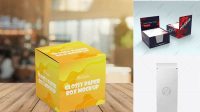 8361+ Glossy Paper Box with Window PSD Mockup Front View High Resolution