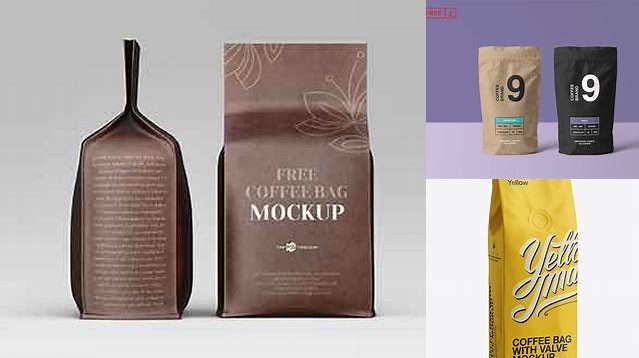 8365+ 250g Coffee Bag With Valve PSD Mockup Front View Exclusive Free PSD Mockups