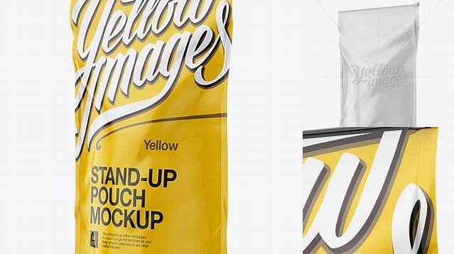 8371+ 5lb Glossy Stand-Up Pouch PSD Mockup Halfside View Exclusive Digital PSD Resource