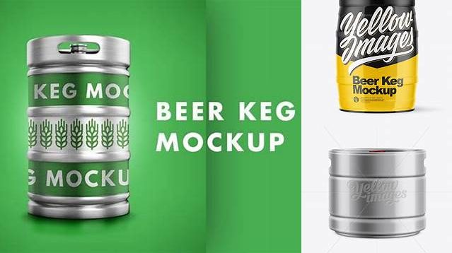 8379+ 20L Glossy Beer Keg PSD Mockup Smart Design Template Free