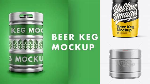 8379+ 20L Glossy Beer Keg PSD Mockup Smart Design Template Free