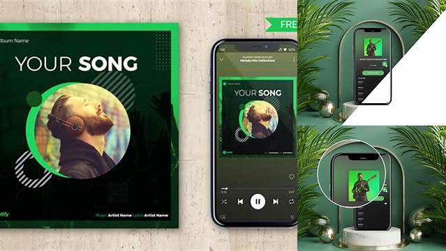 838+ Spotify Mockup Modern Free PSD Template