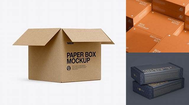 838+ Two Boxes PSD Mockup Half Side View Advanced Editable Template Free