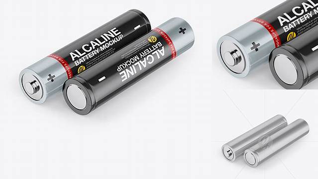 8382+ Two AAA Batteries Half Side View High-Quality Digital Mockup Resource