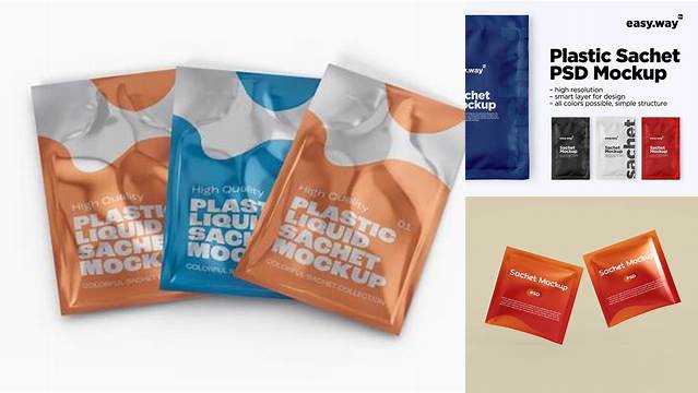 8384+ Plastic Liquid Sachet PSD Mockup Elegant and Stylish Mockup